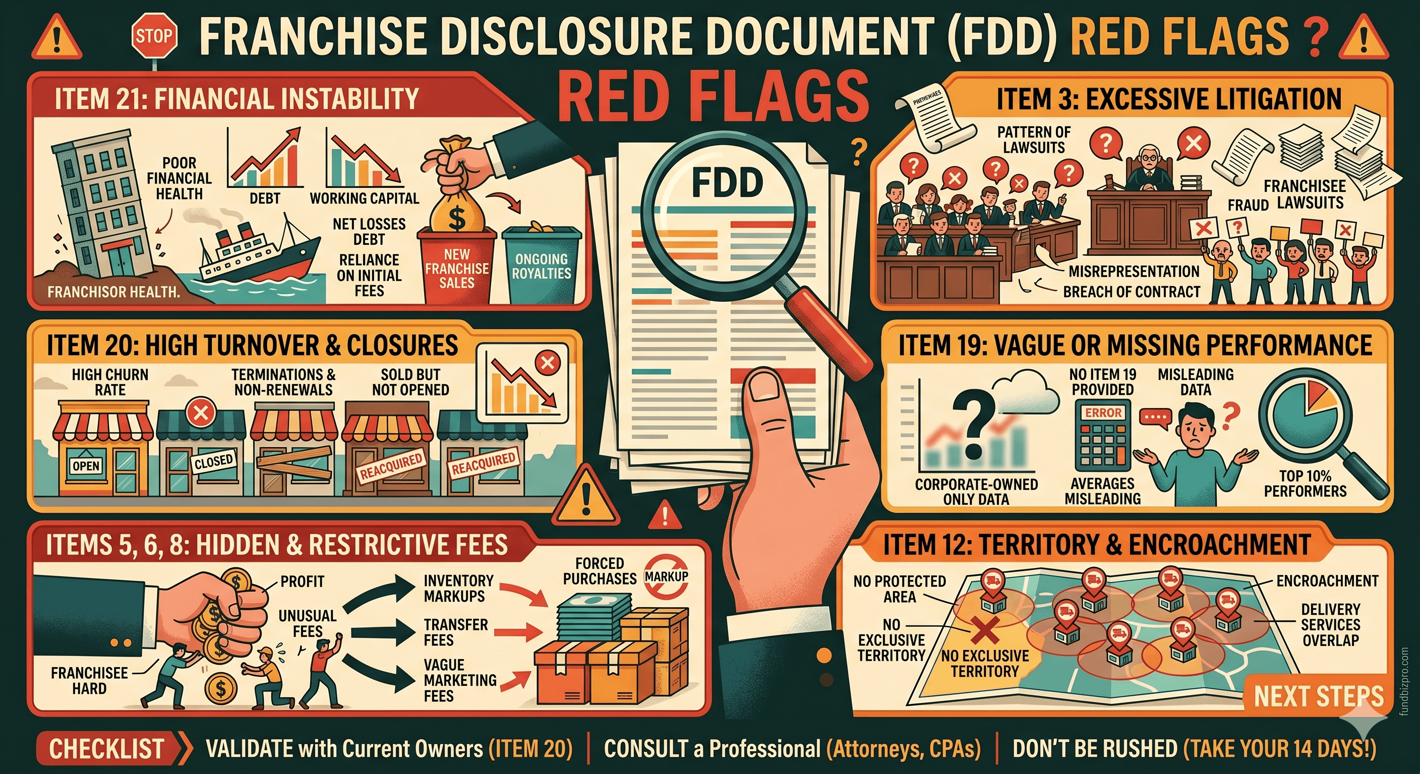 Franchise Disclosure Document red flags - what to watch for in your FDD