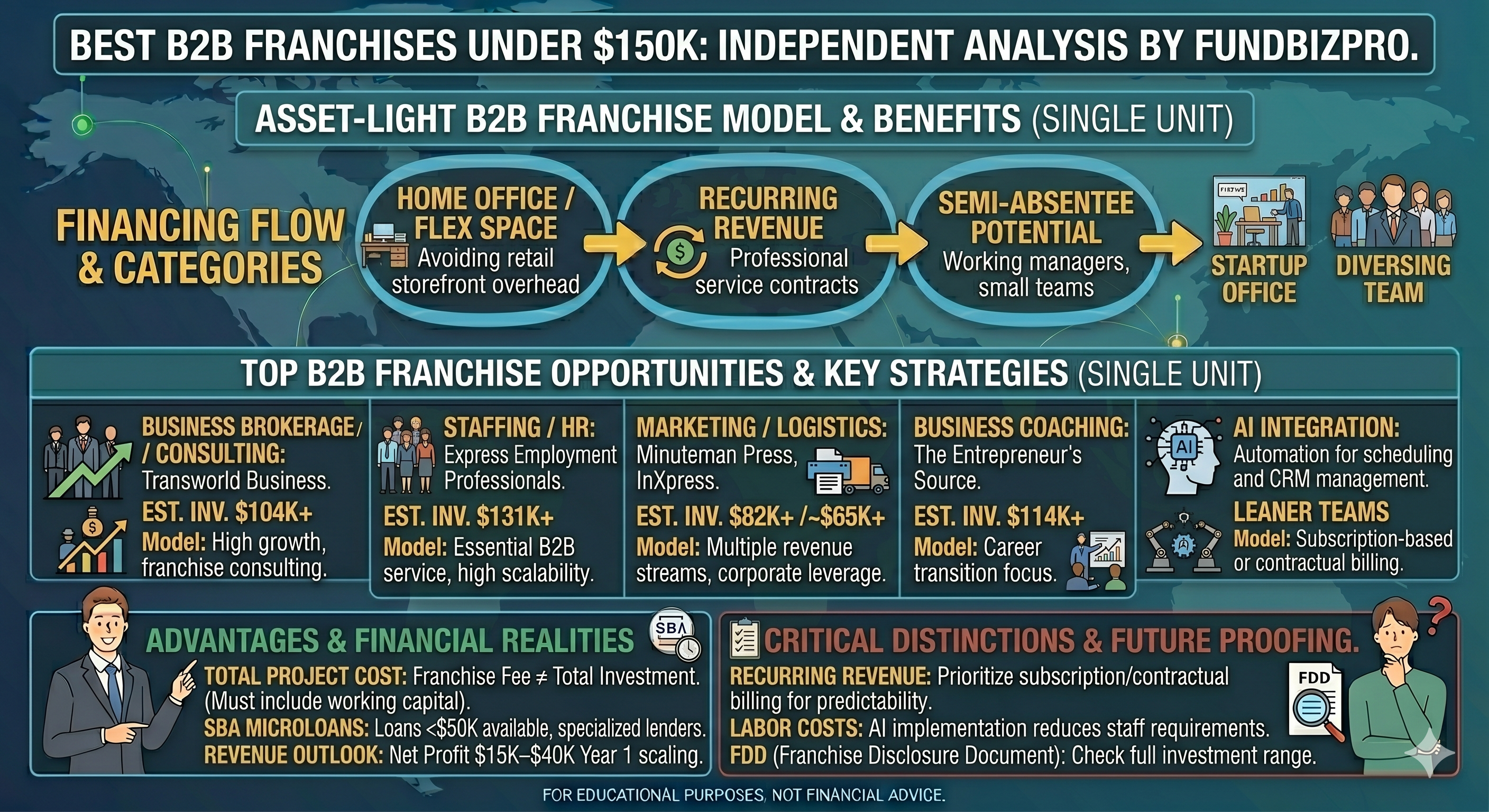 Best B2B Franchises Under $150,000 Total Investment (2026)